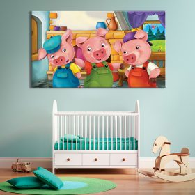 Drie varkentjes voor decoratie van kinderkamer